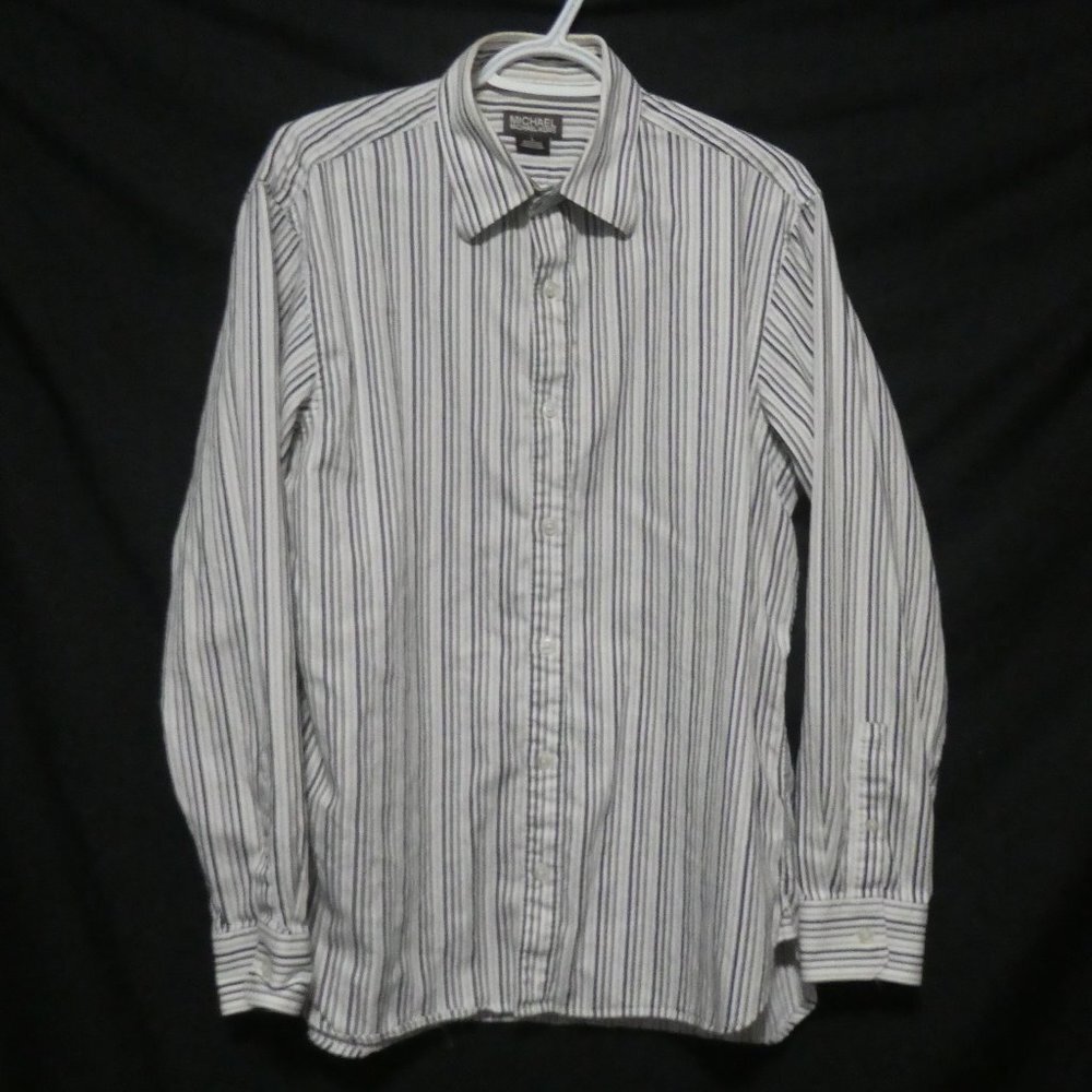 MICHAEL | MICHAEL KORS | large | Button Down Striped Dress Shirt | 100% Cotton